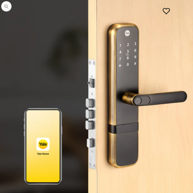 Yale Zuri Smart Lock (Antique Bronze) with 5 way unlocking (Fingerprint, PIN, RFID, Manual Key) and Built-in Bluetooth (To Access through Home App)