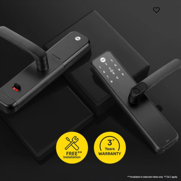 Yale Zuri S (Black) Smart Lock with 5 way unlocking (Fingerprint, PIN, RFID, Manual Key and Built-in Bluetooth to Access through Home App) Included Connect Wifi Bridge
