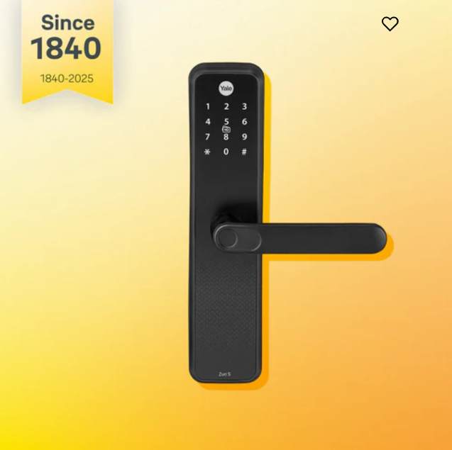 Yale Zuri S (Black) Smart Lock with 5 way unlocking (Fingerprint, PIN, RFID, Manual Key and Built-in Bluetooth to Access through Home App) Included Connect Wifi Bridge