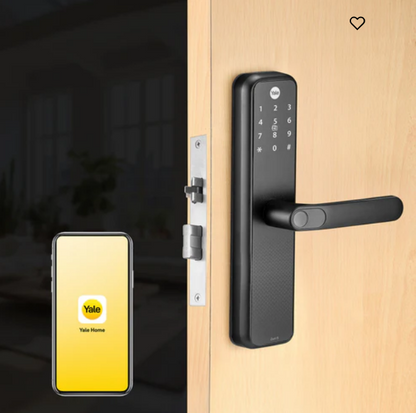 Yale Zuri S (Black) Smart Lock with 5 way unlocking (Fingerprint, PIN, RFID, Manual Key and Built-in Bluetooth to Access through Home App) Included Connect Wifi Bridge