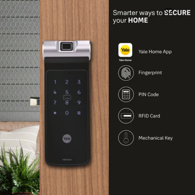 YDD 724A Series, Biometric Smart Lock with 4-in-one access, Deadbolt RIM Lock