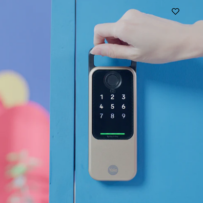 ByYou V Pro Smart Door Lock with 5 Way Unlocking Fingerprints, In-built Bluetooth, PIN Code, RFID Tag, Manual Key (Black/Gold)