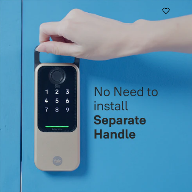 ByYou V Pro Smart Door Lock with 5 Way Unlocking Fingerprints, In-built Bluetooth, PIN Code, RFID Tag, Manual Key (Black/Gold)