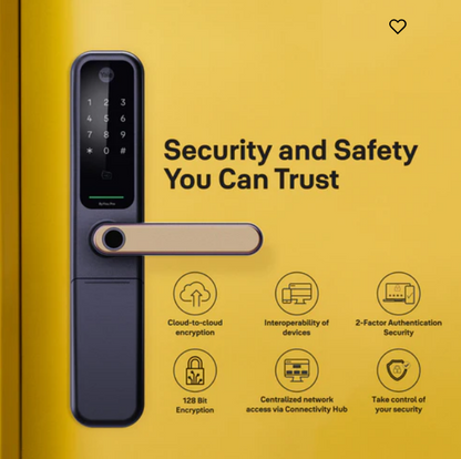 ByYou Mortise Smart Door Lock with 5 Way Unlocking Fingerprints, In-built Bluetooth, PIN Code, RFID Tag, Manual Key (Black/Gold)