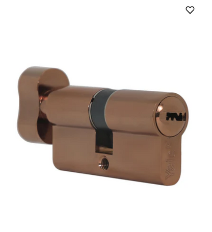 Yale Cylinder (70 MM TT PRG DK-S) with Inside Thumb turn, PVD Rose Gold ,Dimple Keys (5nos.)