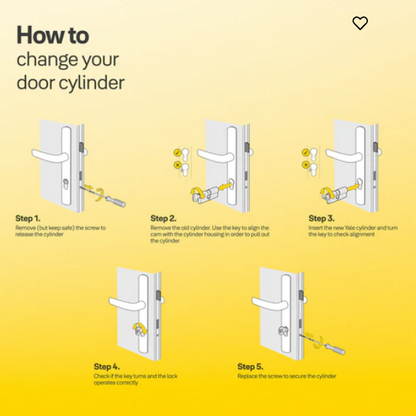 Yale Cylinder (70 MM TT SN DK-S) with Inside Thumb turn, Satin Nickel, Dimple Keys (5nos.)