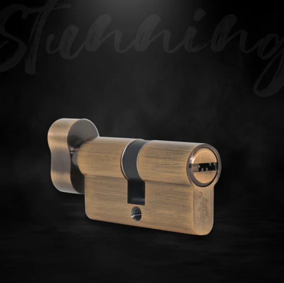 60 MM TT AB DK-S Cylinder with Inside Thumbturn, AB,Dimpled Key