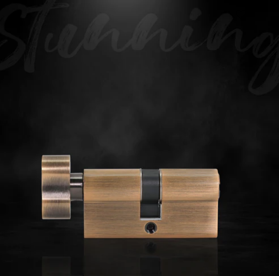 60 MM TT AB DK-S Cylinder with Inside Thumbturn, AB,Dimpled Key