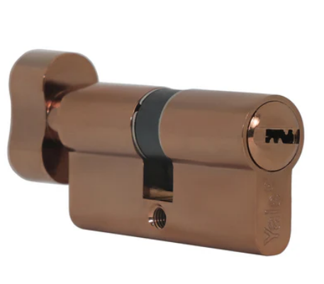 60 MM TT PRG DK-S Cylinder with Inside Thumbturn, PVD Rose Gold ,Dimpled Key
