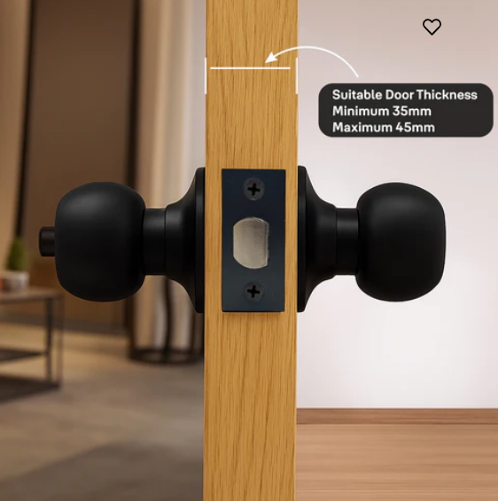 CA5127 US 19 Knobset- 60/70mm B/S, Entrance (with key) Black