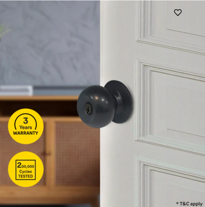 CA5127 US 19 Knobset- 60/70mm B/S, Entrance (with key) Black