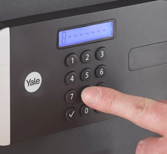 YLFM/200/EG1 Maximum Security Laptop Digital Locker with Fingerprint and Pin Access - Grey