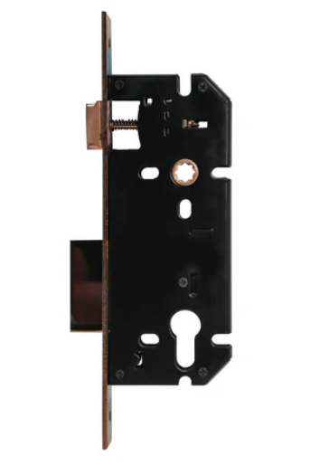 Yale Mortise Lock, 85mm Centre Distance And 45mm Backset, PVD Rose Gold color plate with Strike plate in box