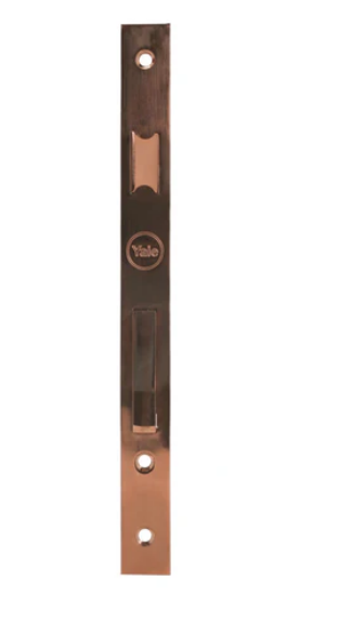 Yale Mortise Lock, 85mm Centre Distance And 45mm Backset, PVD Rose Gold color plate with Strike plate in box