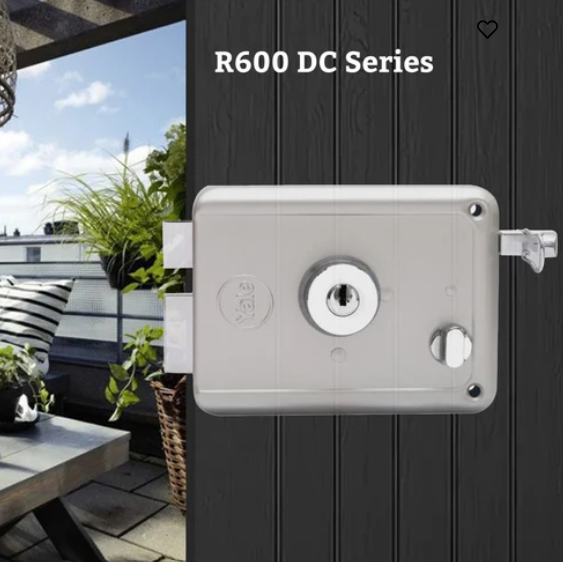 R600 DC, Main door rim lock, With both side keys, Regular Keys, Silver