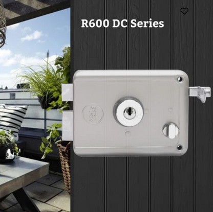 R600 DC, Main door rim lock, With both side keys, Regular Keys, Silver