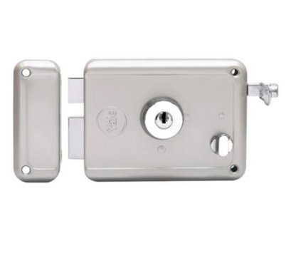 R600 DC, Main door rim lock, With both side keys, Regular Keys, Silver