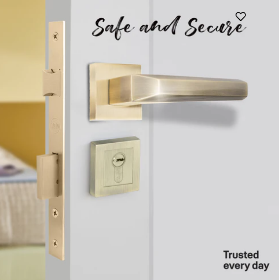 YPBL-804-Solid Brass Lever Handle, Antique Brass