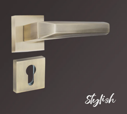 YPBL-804-Solid Brass Lever Handle, Antique Brass