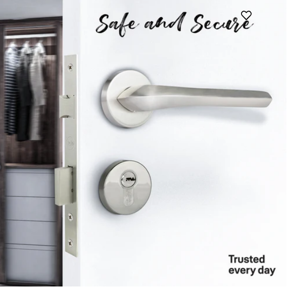 YPBL-808-Solid Brass Premium Lever Handle, Satin Steel