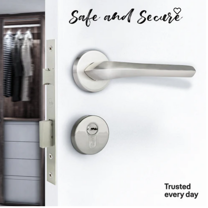 YPBL-808-Solid Brass Premium Lever Handle, Satin Steel