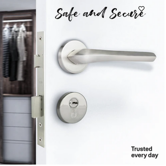 YPBL-808-Solid Brass Premium Lever Handle, Satin Steel