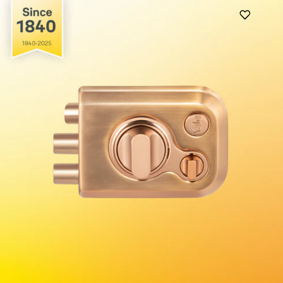 Yale Kratos™ KRT-LB-TT-RGM/RG RIM lock for main door with 1 latch and 2 deadbolts, Knob inside and outside Dimple key (4nos.), Rose Gold Matt/Rose Gold (Dual Finish)