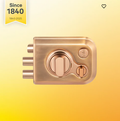 Yale Kratos™ KRT-LB-TT-RGM/RG RIM lock for main door with 1 latch and 2 deadbolts, Knob inside and outside Dimple key (4nos.), Rose Gold Matt/Rose Gold (Dual Finish)