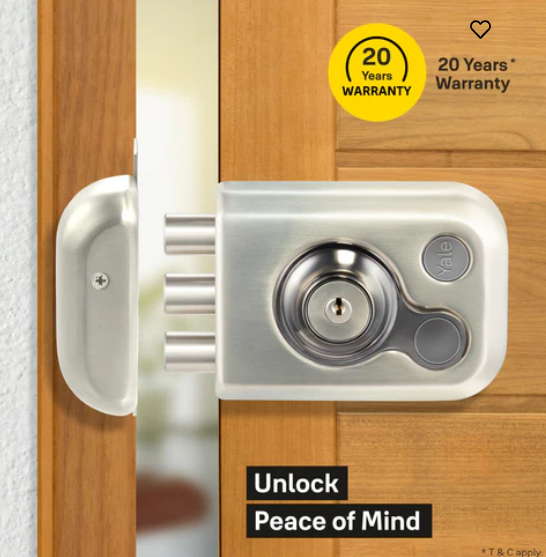 Yale Kratos™ RIM lock KRT-3B-DC-SSM/BN – Tribolt, 3 Deadbolts, Both Side Keys, 4nos. Dimple Keys (SSM/BN Finish)