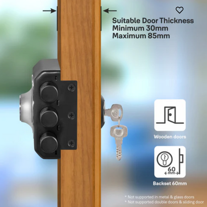 Yale Kratos™ Rim lock – 3 Deadbolt main door lock (KRT-3B-DC-BM/BN) Brass Matt (BM) / Brushed Nickel (BN)