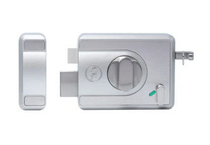 CBS-Cinco Stark Series Premium Rim Main Door Lock , Knob Inside, Silver