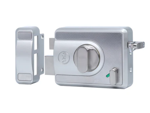 CBS-Cinco Stark Series Premium Rim Main Door Lock , Knob Inside, Silver