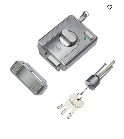 CBD-Cinco 500 Series 5 Dead Bolt Main Door RIM Lock, Knob Inside, Grey, With Dimple Keys