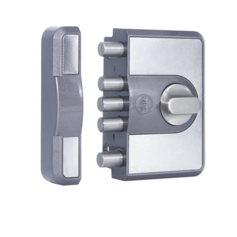CBD-Cinco 500 Series 5 Dead Bolt Main Door RIM Lock, Knob Inside, Grey, With Dimple Keys