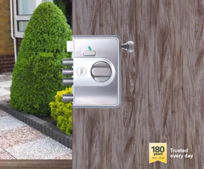 CBR-Cinco 500,Latch & DeadBolt Main Door Lock, Knob Inside, Silver