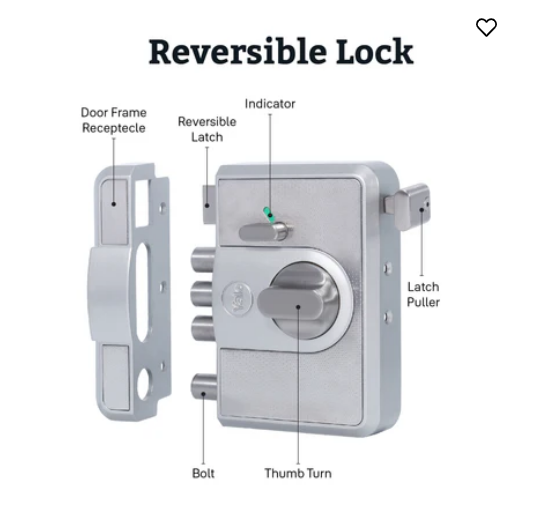 CBR-Cinco 500,Latch & DeadBolt Main Door Lock, Knob Inside, Silver