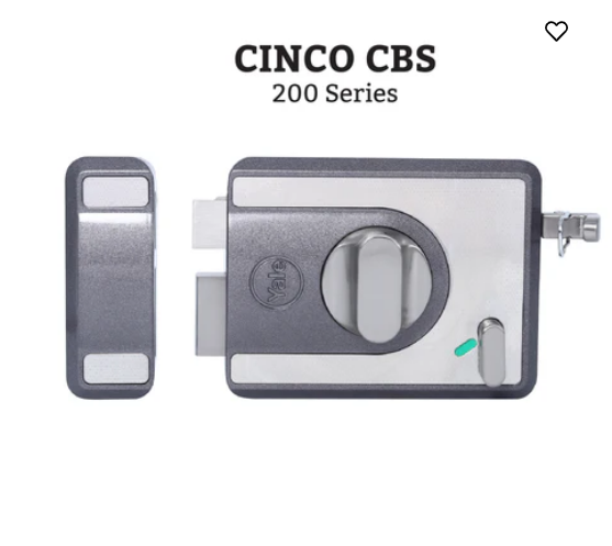 CBS-Cinco Stark Series Premium Rim Main Door Lock , Knob Inside, Grey