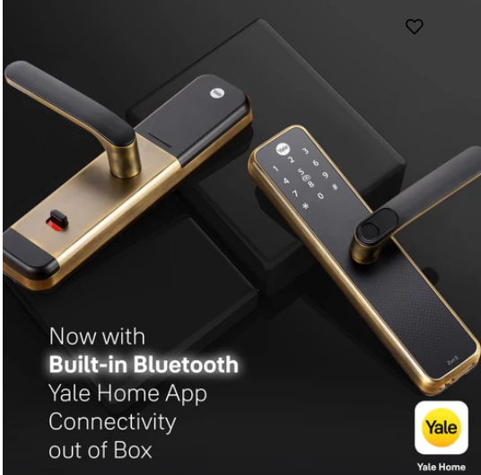 Yale Zuri S (Antique Bronze) Smart Lock with 5 way unlocking (Fingerprint, PIN, RFID, Manual Key) and Built-in Bluetooth (To Access through Home App)
