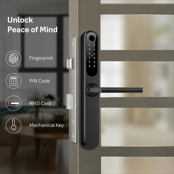 Yale YDAL-SD-SL Aluminium Profile Doors & Windows Digital fingerprint Lock, Suitable for Sliding Door, Silver/Black
