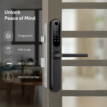 Yale YDAL-SD-SL Aluminium Profile Doors & Windows Digital fingerprint Lock, Suitable for Sliding Door, Silver/Black