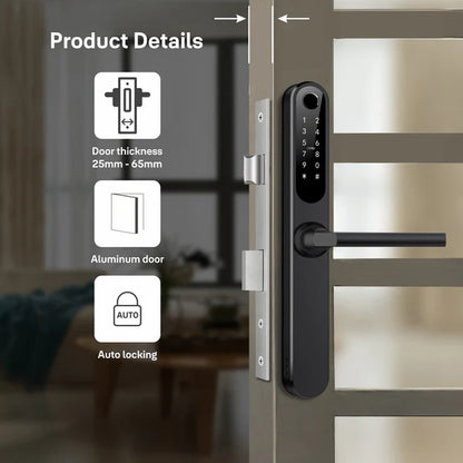Yale YDAL-OD-BL Aluminium Profile Doors & Windows Digital Lock Suitable for Opening Door Black/Silver