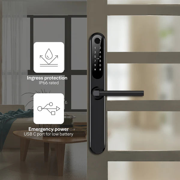 Yale YDAL-OD-BL Aluminium Profile Doors & Windows Digital Lock Suitable for Opening Door Black/Silver