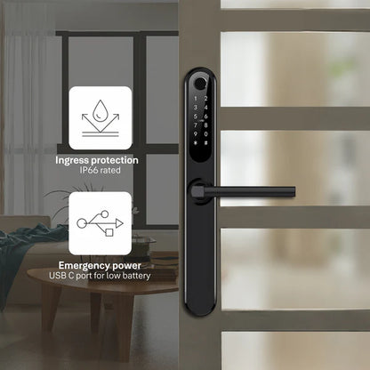 Yale YDAL-OD-BL Aluminium Profile Doors & Windows Digital Lock Suitable for Opening Door Black/Silver