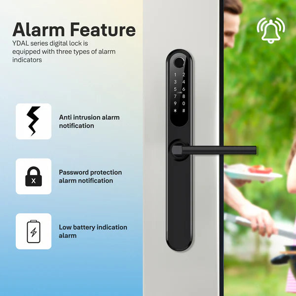 Yale YDAL-OD-BL Aluminium Profile Doors & Windows Digital Lock Suitable for Opening Door Black/Silver