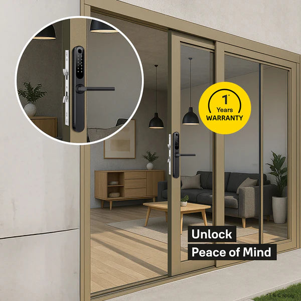Yale YDAL-SD-SL Aluminium Profile Doors & Windows Digital fingerprint Lock, Suitable for Sliding Door, Silver/Black