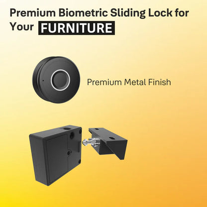Yale YLDRPSL Biometric Smart Premium Sliding Wardrobe Lock (Black) Pack of 2