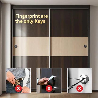 Yale YLDRPSL Biometric Smart Premium Sliding Wardrobe Lock (Black) Pack of 2