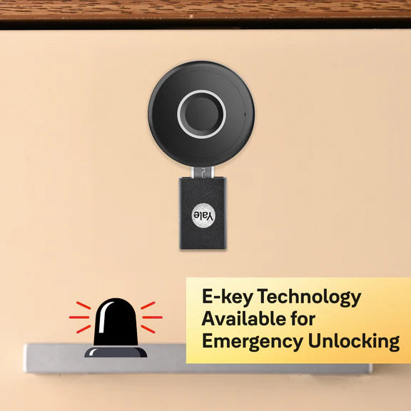 Yale YLDRPSL Biometric Smart Premium Sliding Wardrobe Lock (Black) Pack of 2