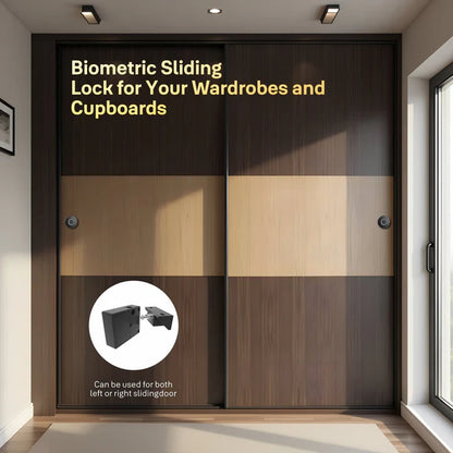 Yale YLDRPSL Biometric Smart Premium Sliding Wardrobe Lock (Black) Pack of 2
