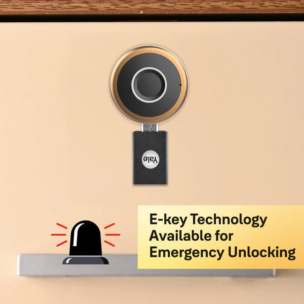 Yale YLDRPC Biometric Smart Premium Wardrobe Lock - Black / Rose Gold